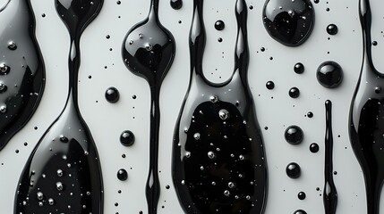 Fluid Dynamics: Black Dripping Liquid Forms