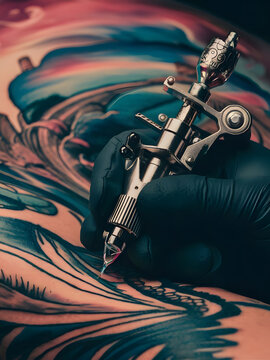 M&aacute;quina de tatuar en proceso. 