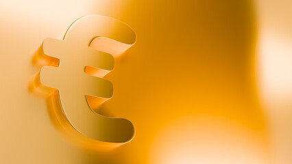 Euro currency symbol in gold material as a representation of purchasing power, money and currency theme