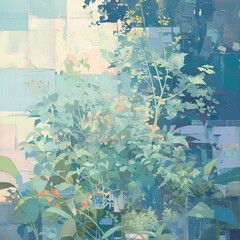 Escape into an Enchanted World with This Colorful and Dreamy Abstract Garden Artwork