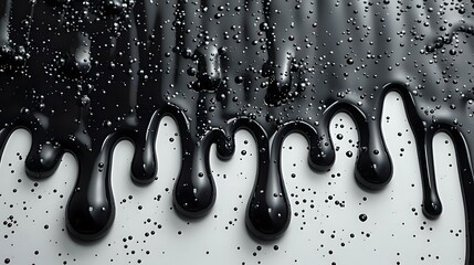 Luxurious Black Dripping Substance on White