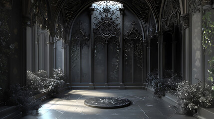 Gothic Black Minimalist Interior