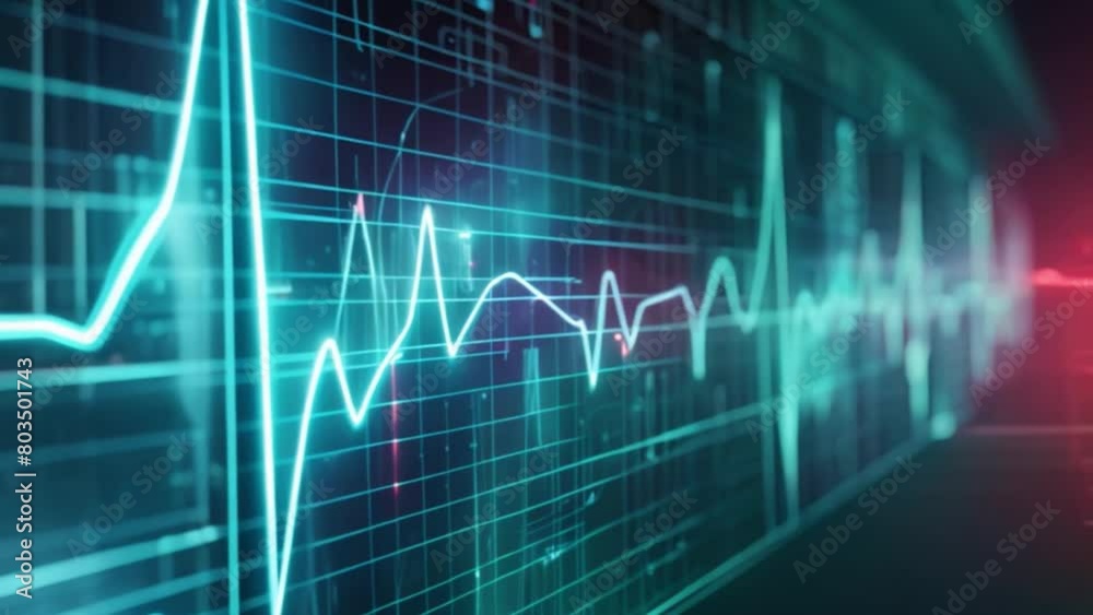 Poster A computer screen displaying a line graph, illustrating medical data