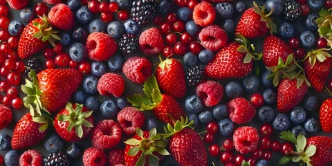 assorted berries and fruits Generative AI