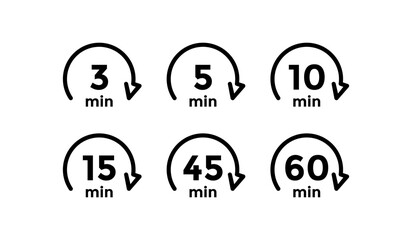 Minute duration information vector logo set