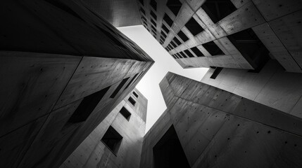 buildings and structures from unique angles to highlight their design and architectural character. generative ai
