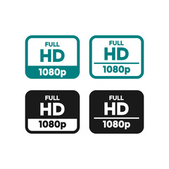 Full HD 1080p logo vector badge set