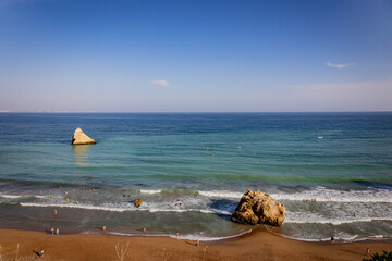 Panoramic view, Ponta da Piedade near Lagos in Algarve, Portugal. Lagos, Portugal on October 10,...