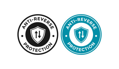 Anti-Reverse Protection badge template. Suitable for information sign