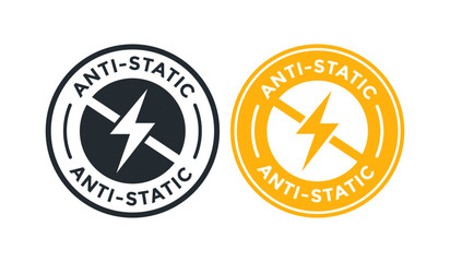 Anti static badge logo template. Suitable for safety from electricity, remove surface charge and information