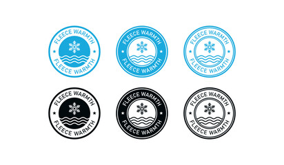 Fleece Warmth badge logo set. Suitable for product label and information sign © Nickpd