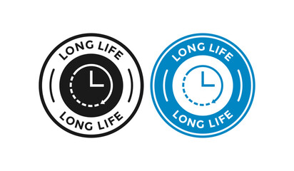 Long life logo badge set. Suitable for business, time, and information