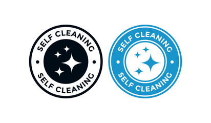Self Cleaning vector badge set
