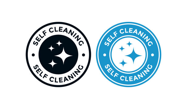 Self Cleaning vector badge set