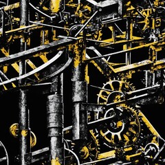 Machinery Seamless Pattern Background