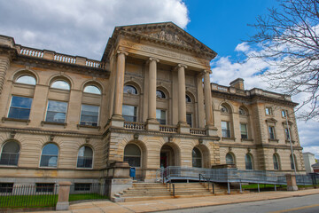 Middlesex County Superior Court House at 360 Gorham Street in historic city center of Lowell, Massachusetts MA, USA. 