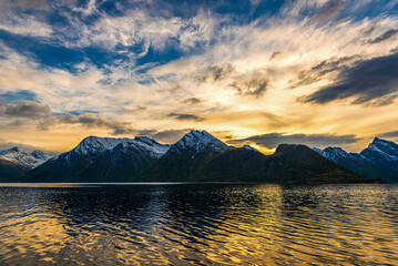  views of the Hjørundfjorden taken from Saebo during springtime, Norway