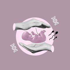 Fototapeta premium reproductive technologies, in vitro fertilization, surrogate, sterility, human uterus, baby, protection, attempt, woman, adult, dna, fertilization