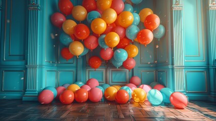 Fototapeta premium Colorful balloons in elegant room