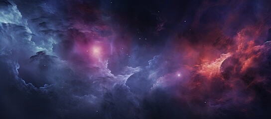 Colorful space filled with clouds and stars