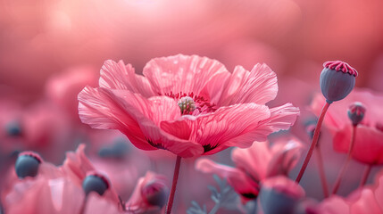 pink poppy flower close shot