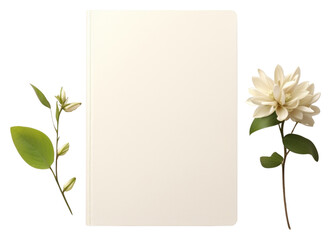 PNG Presentation folder mockup flower plant publication.