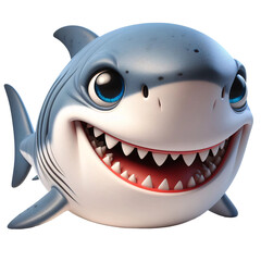 cute & funny cartoon animal blue shark fish underwater character clipart, ocean water predator clip art design