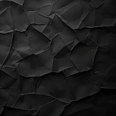 Black Crumpled Paper Texture Background with Wrinkled Effect. Generated by AI