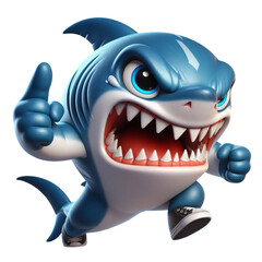 cute & funny cartoon animal blue shark fish underwater character clipart, ocean water predator clip art design