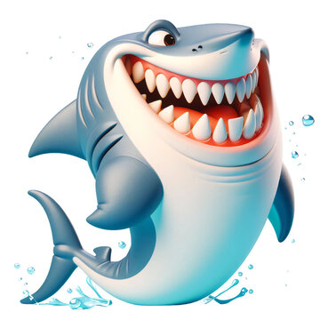 recommend clip art: cute & funny cartoon animal blue shark fish underwater character clipart, ocean water predator clip art design