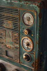 Vintage radio with dials and knobs