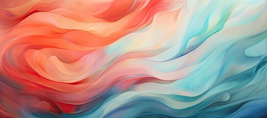 Obraz premium Abstract painting with red, blue, and green swirl