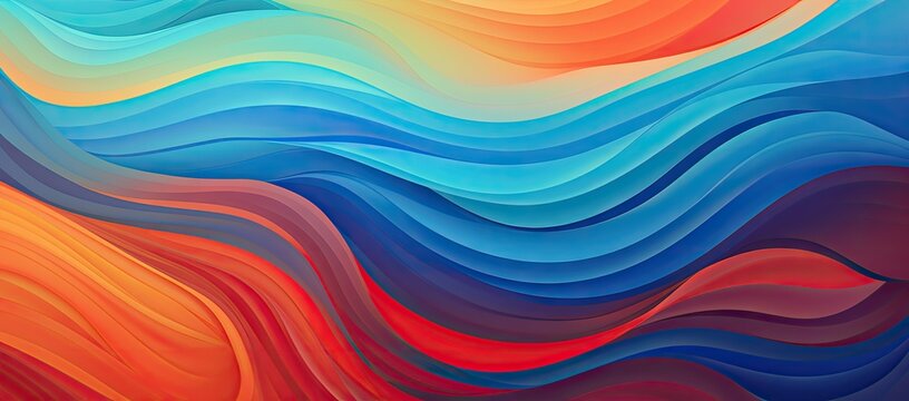 Colorful abstract background with wavy lines - Powered by Adobe