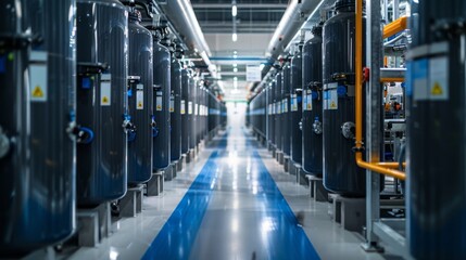 Fototapeta premium Advanced Treatment Techniques: An image featuring advanced filtration systems in a high-tech environment, with a focus on the technology and cleanliness.