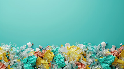 Piles of plastic waste,copy space
