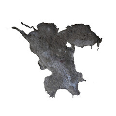 Moisture stains and plaster in poor condition, peeling paint