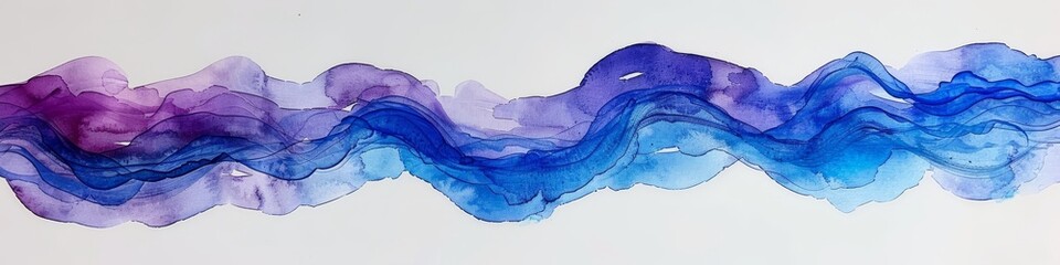 A stroke of blue paint on a plain white background. 