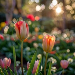 Fototapeta premium botanical gardens or parks during spring generative ai