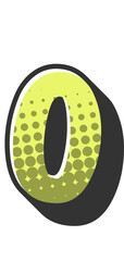 Comic Halftone Alphabet Letter and Number
