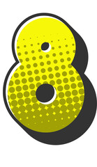 Comic Halftone Alphabet Letter and Number