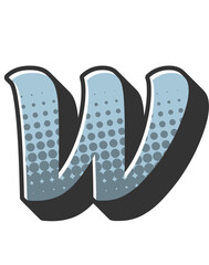 Comic Halftone Alphabet Letter and Number