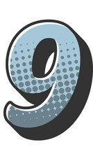 Comic Halftone Alphabet Letter and Number