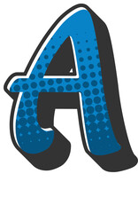 Comic Halftone Alphabet Letter and Number