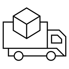 Fast moving shipping delivery truck vector icon for transportation apps and websites