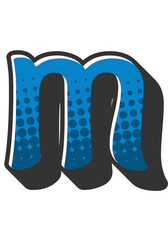 Comic Halftone Alphabet Letter and Number