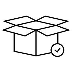 Box icon. Empty open shipping box or unboxing  icon. 