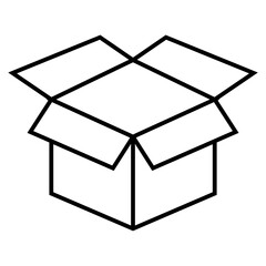 Box icon. Empty open shipping box or unboxing  icon. 