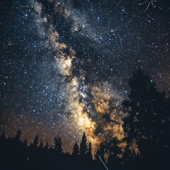 night sky, capturing the Milky Way, shooting stars generative ai
