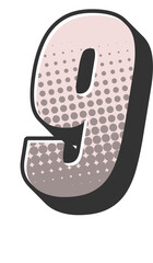 Comic Halftone Alphabet Letter and Number
