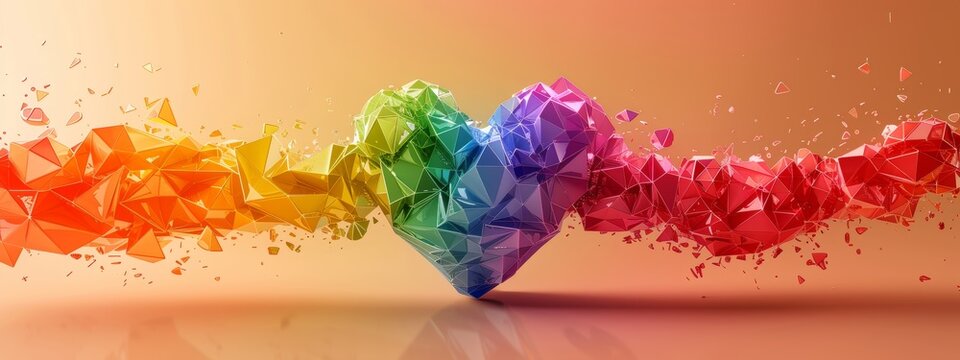 Heart pride rainbow lgbt flag gay month love graphic icon. Heart pride rainbow LGBTQ happy background day community art logo symbol lgbtqia post queer poster groovy slogan progress banner retro square